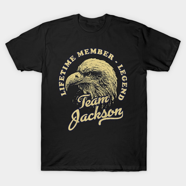 Jackson Name - Lifetime Member Legend - Eagle T-Shirt by Stacy Peters Art